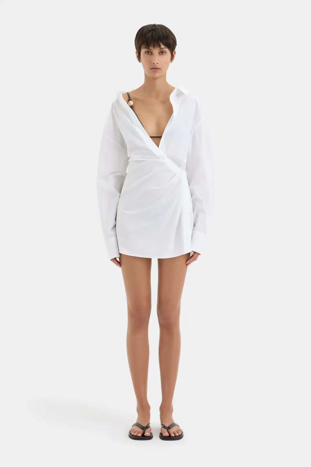 Sir The Label Zaria Shirt Dress Ivory Size 8  for rent on The Volte - main image