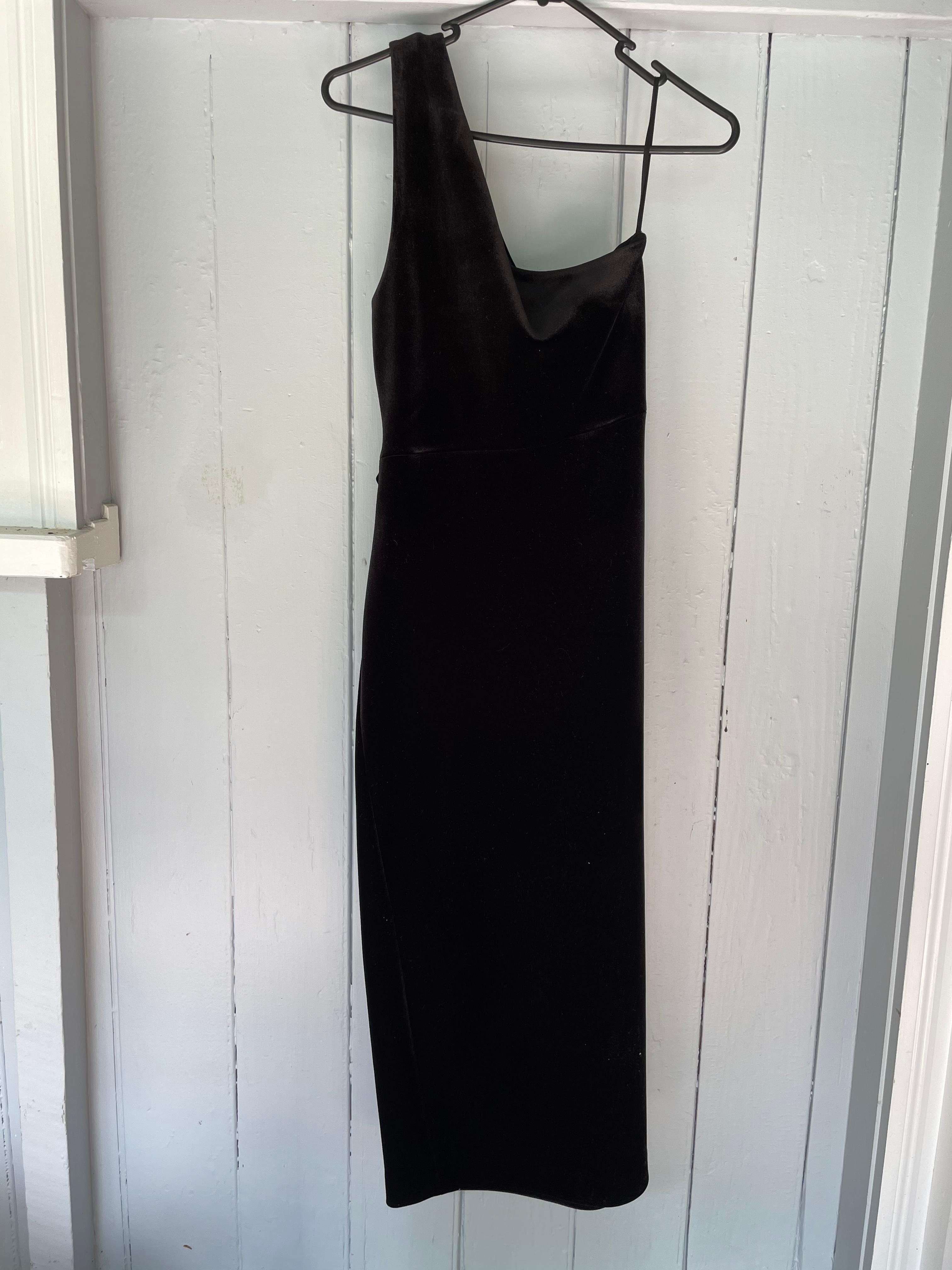 Bec and Bridge Oliviane Velvet Asymmetrical Midi Black Size 10 - Image 5