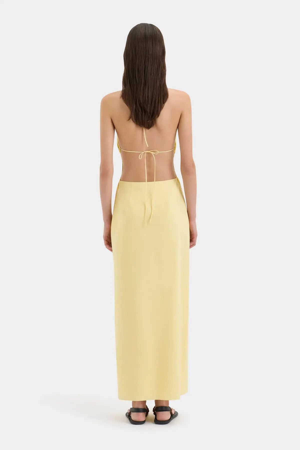 Sir The Label Magnolia Beaded Midi Dress Yellow Size 0/AU 6  - Image 2