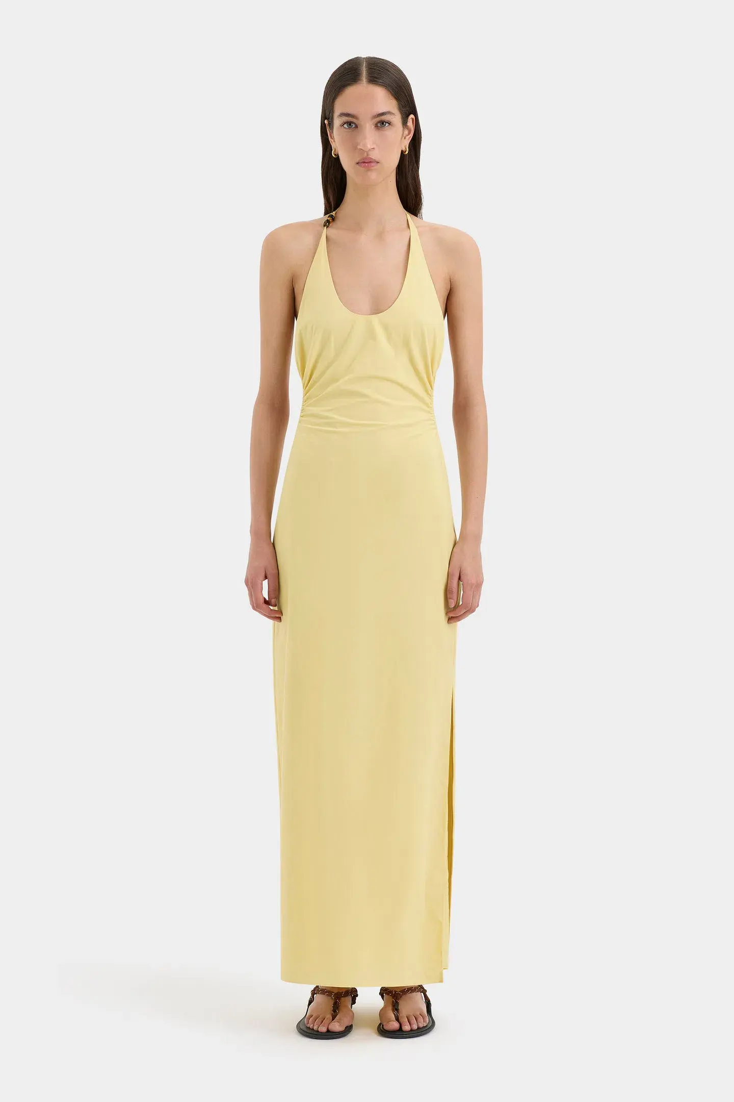 Sir The Label Magnolia Beaded Midi Dress Yellow Size 0/AU 6  - Image 1