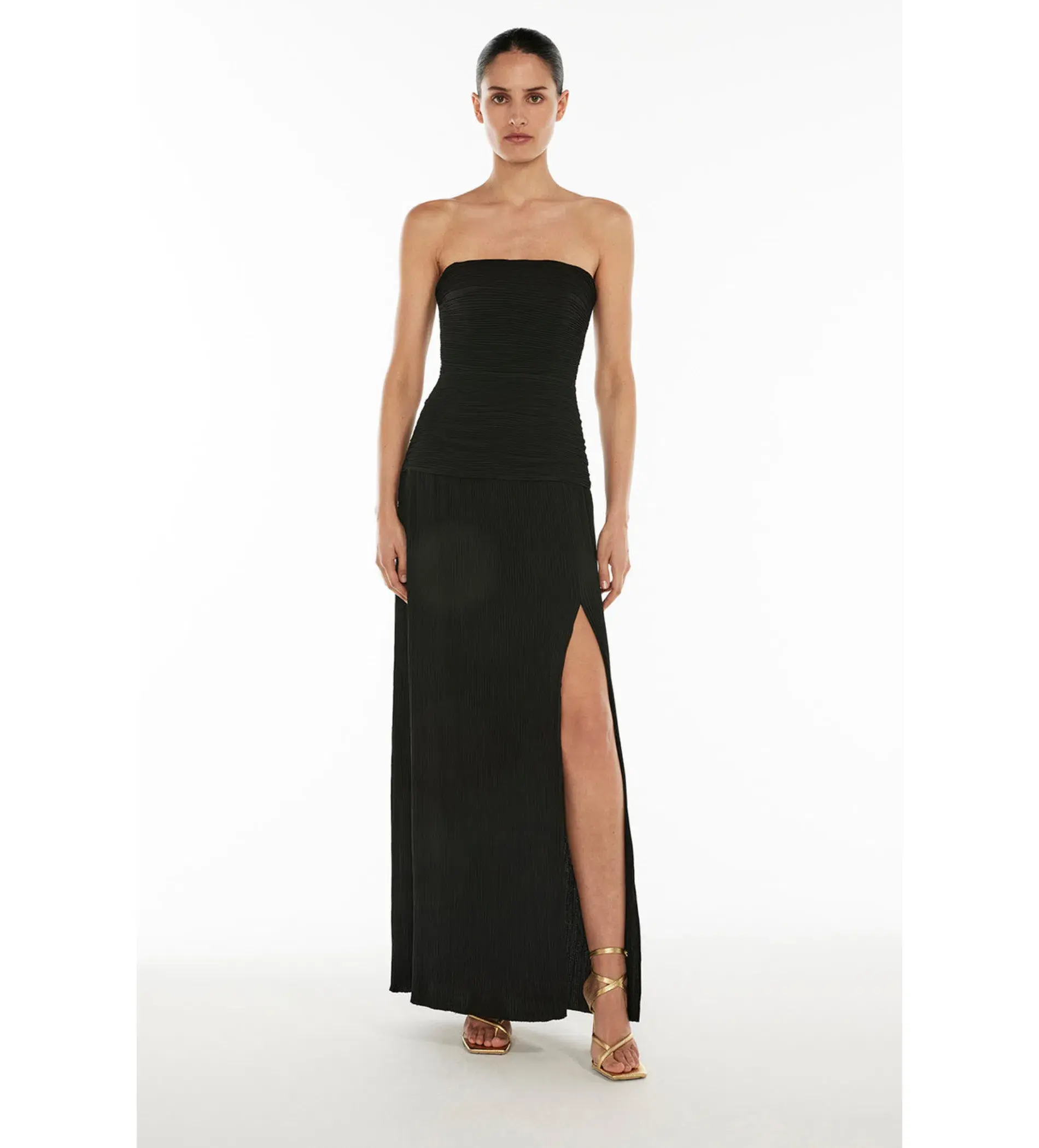 Manning Cartell Double Time Pleat Strapless Black Size 8 - Image 1