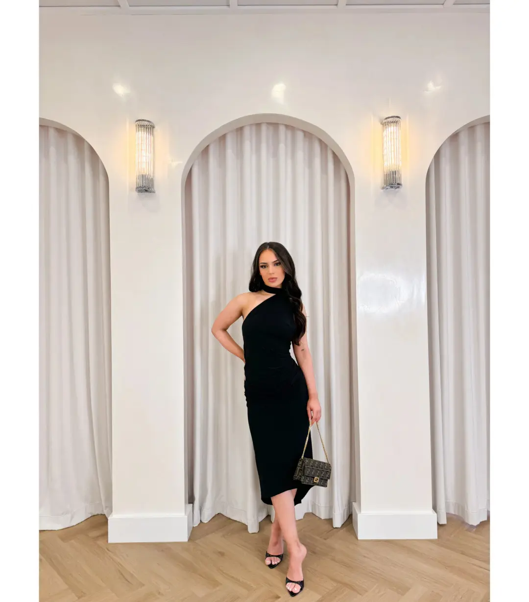 Melani The Label Constantina Dress in Black Size S / AU 8   for rent on The Volte - main image