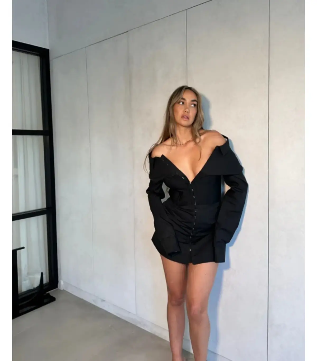 Dion Lee Hook Tube Shirt Mini Dress Black Size S / AU 8 - Image 2
