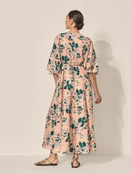 Kivari Jemima Maxi Dress Pink Floral Size 16 - Image 3