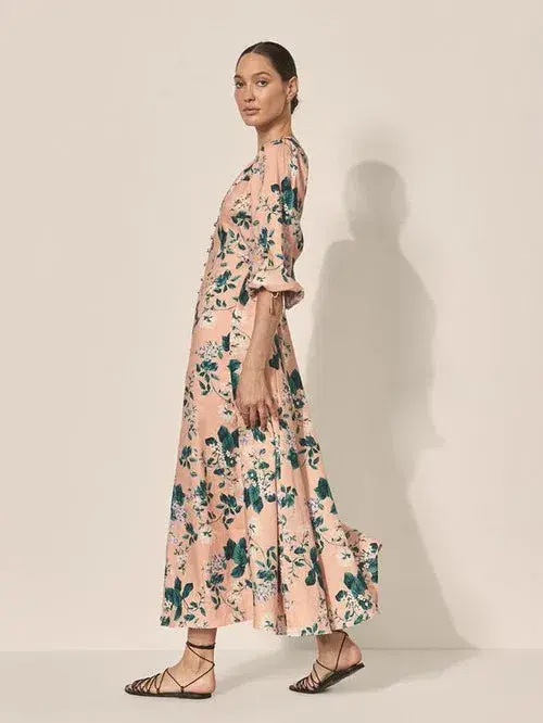 Kivari Jemima Maxi Dress Pink Floral Size 16 - Image 2
