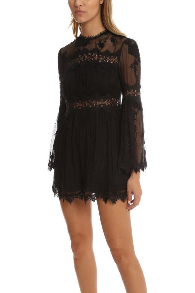 Zimmermann Tropicale Antique Playsuit Black Noir Size 8 - Image 2