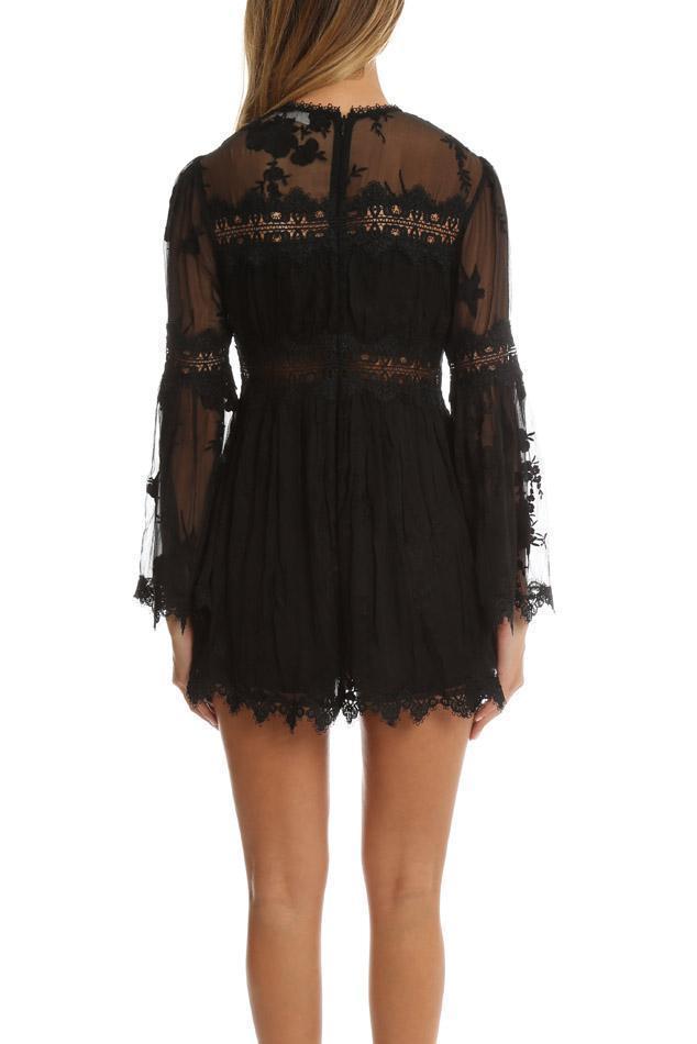 Zimmermann Tropicale Antique Playsuit Black Noir Size 8 - Image 3