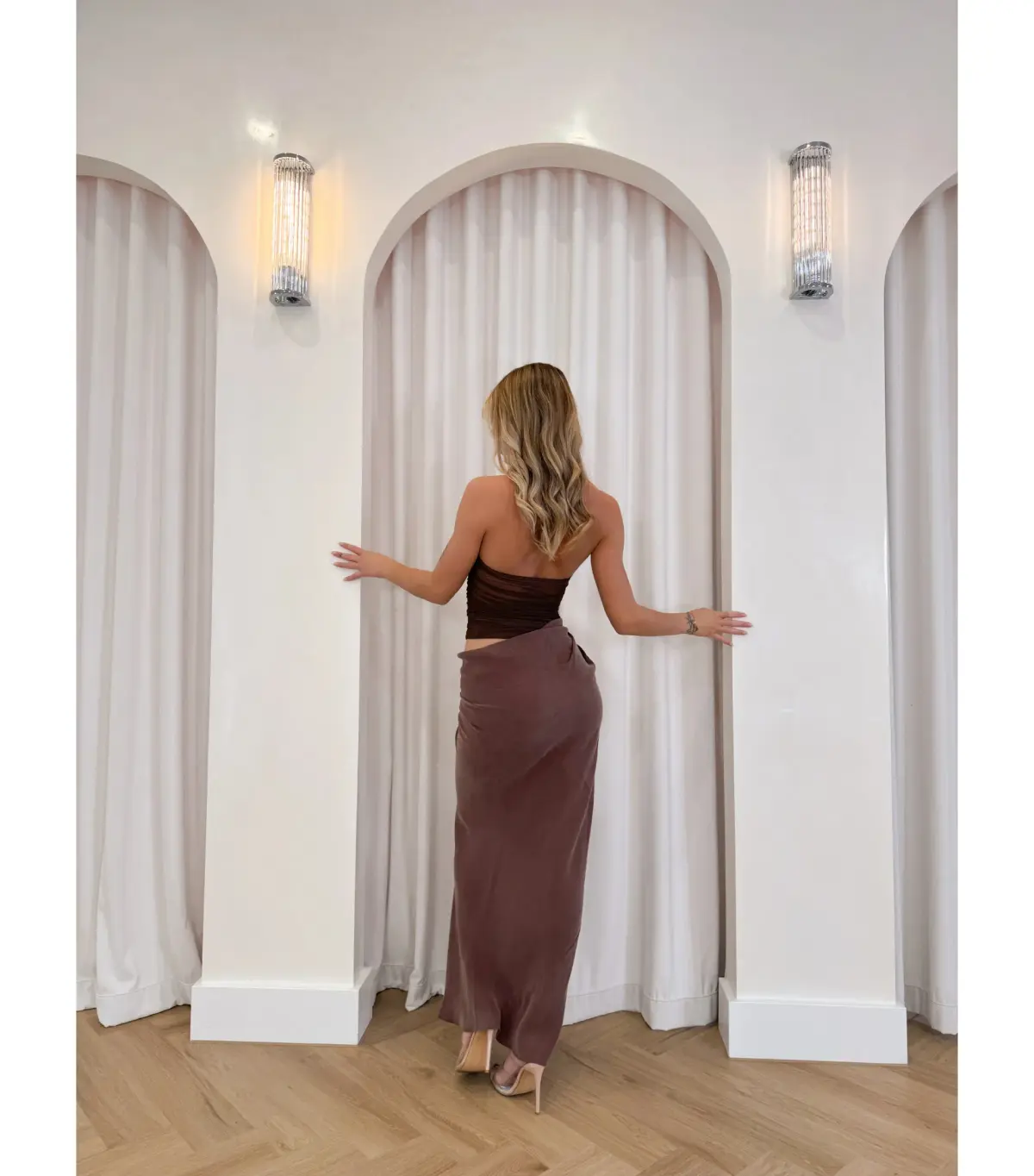 Benni Gina Maxi Dress Chocolate Size S / AU 8 - Image 2