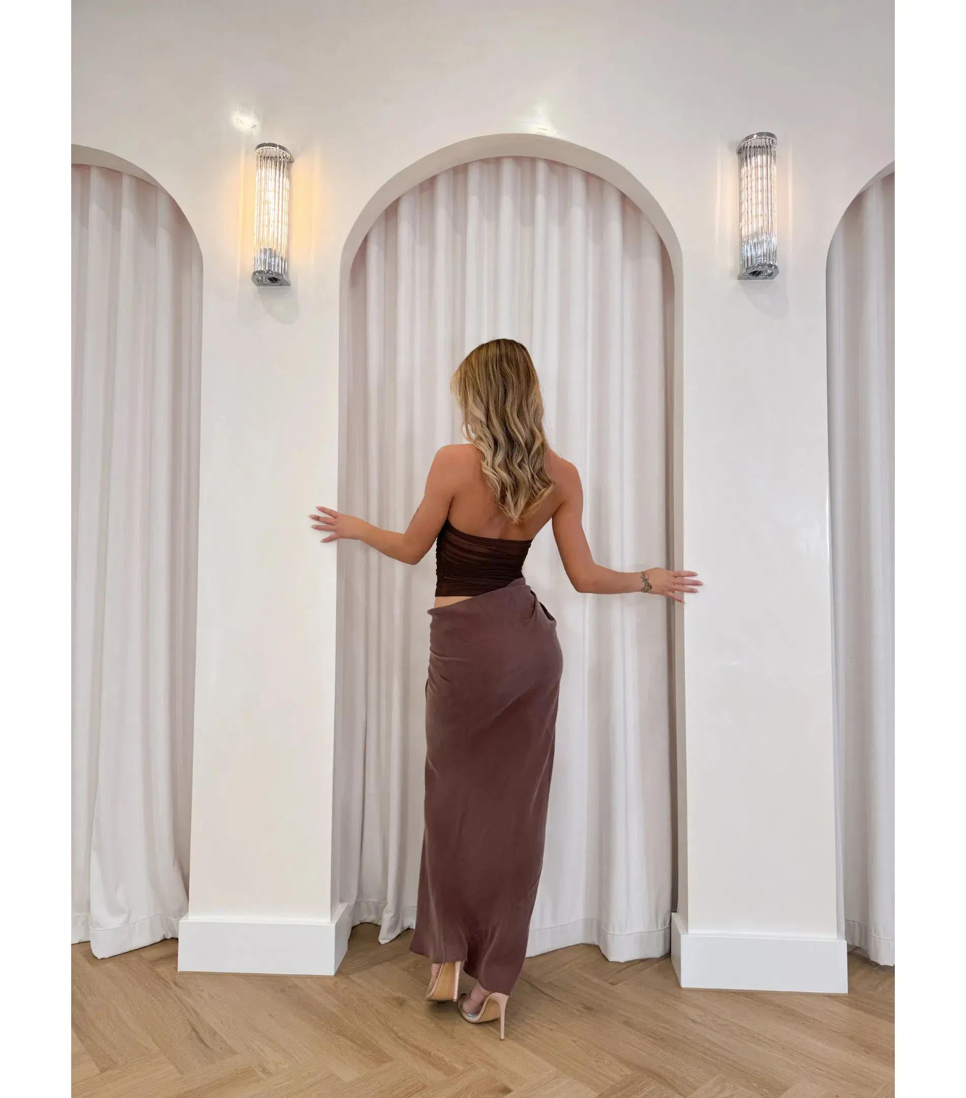 Benni Gina Maxi Dress Chocolate Size S / AU 8 - Image 2