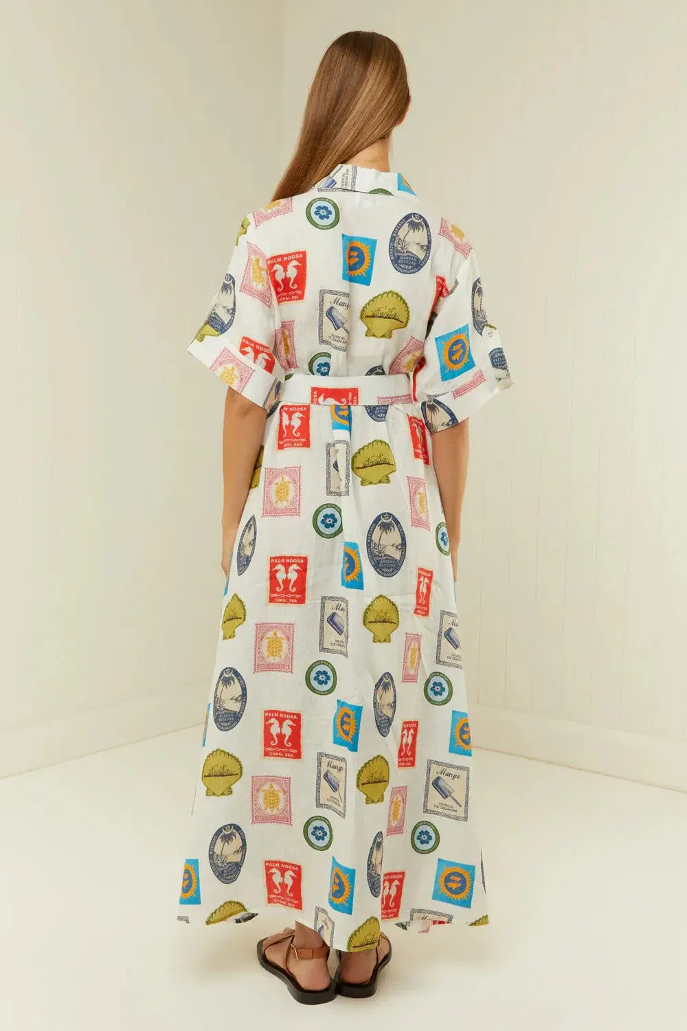 Palm Noosa Memento Maxi Dress in Holiday Stamp Size 8 - Image 3