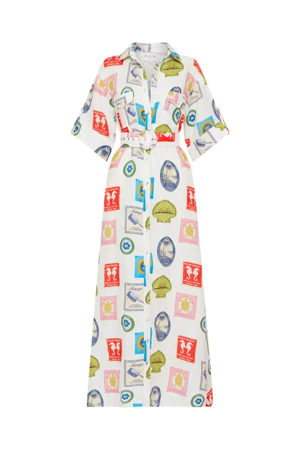 Palm Noosa Memento Maxi Dress in Holiday Stamp Size 8 - Image 4