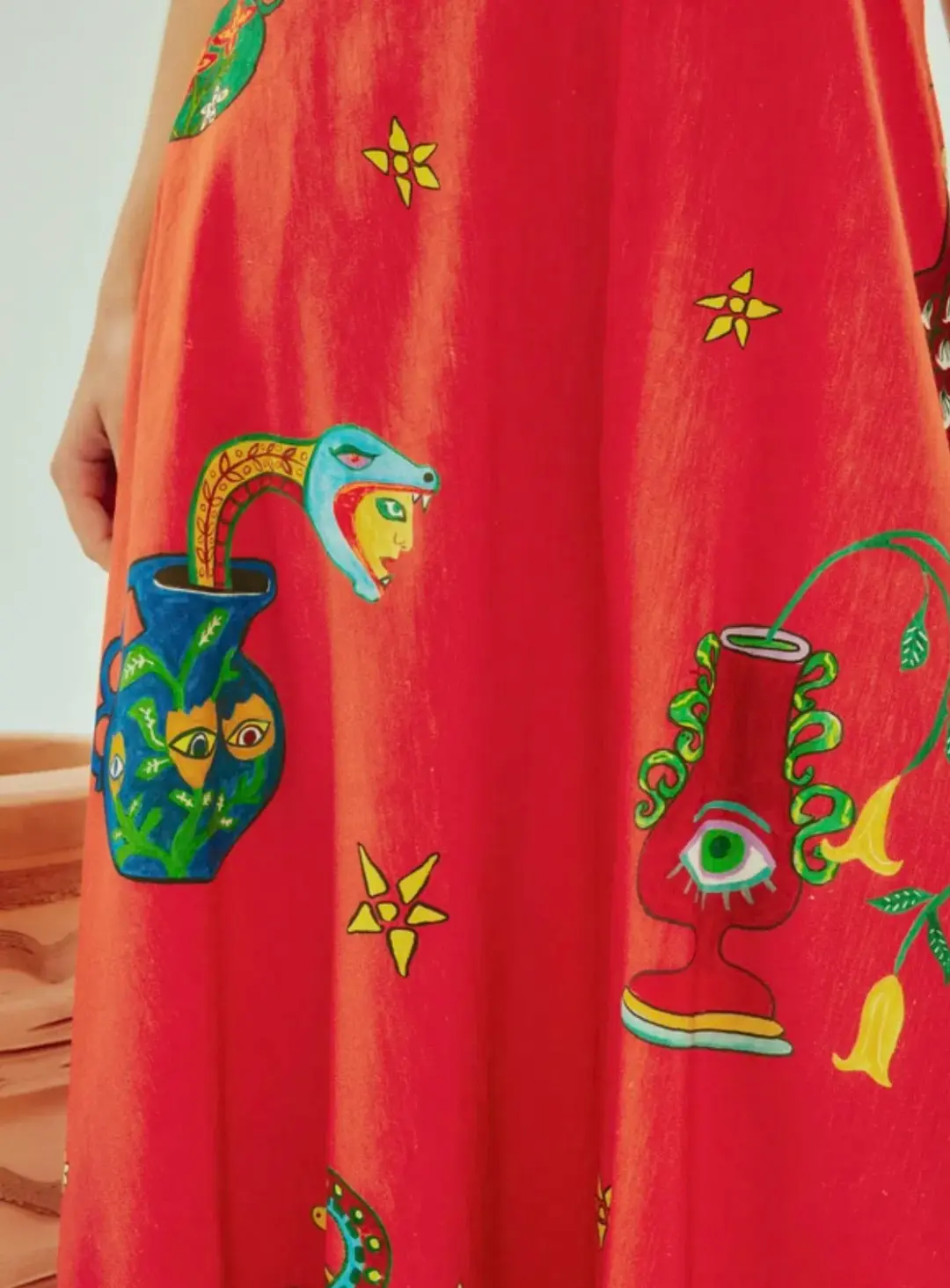 Alemais Rose Halter Dress Orange Multi Size 12 for rent on The Volte - main image