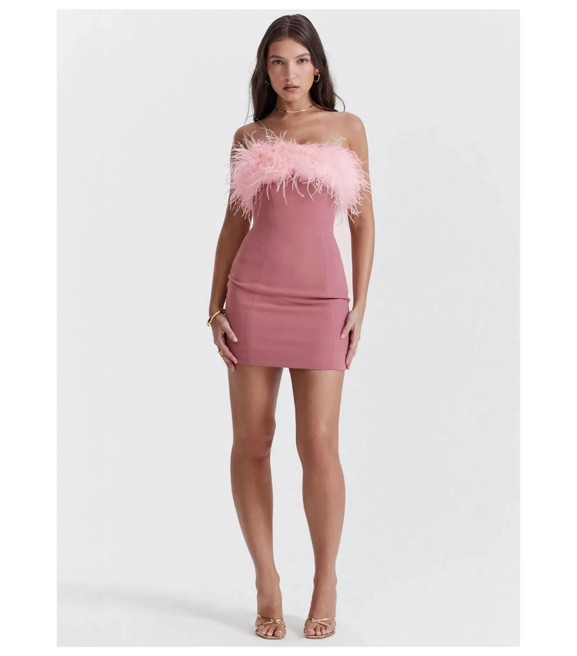 House Of CB Alexa Mini Dress in Warm Pink Size M / AU 10 - Image 1