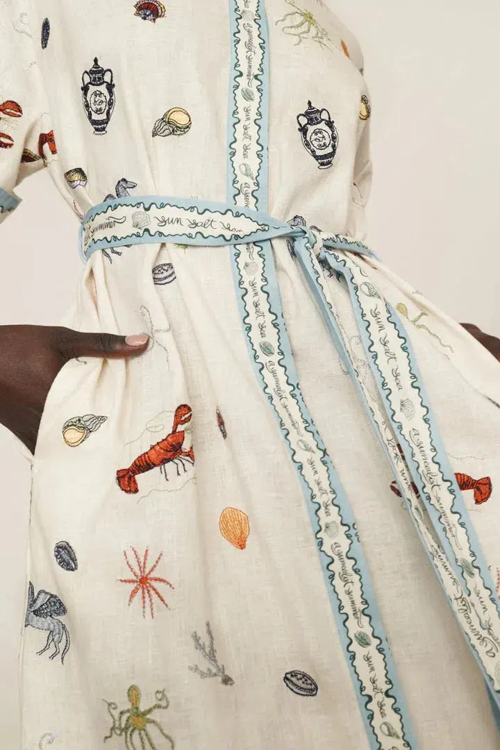 Alemais Sandy Embroidered Shirtdress Print Multi Size 8 - Image 4