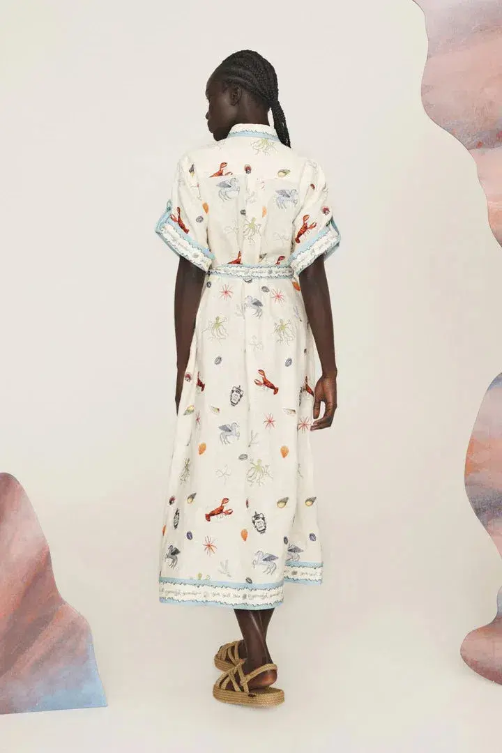 Alemais Sandy Embroidered Shirtdress Print Multi Size 8 - Image 3