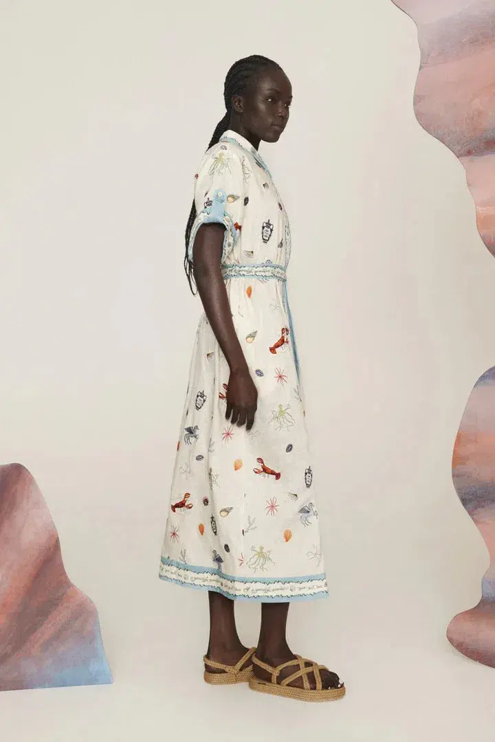 Alemais Sandy Embroidered Shirtdress Print Multi Size 8 - Image 5