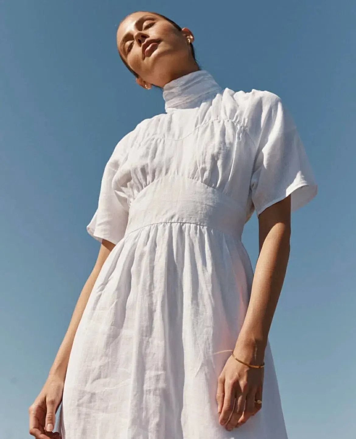 Dissh Elise Linen Midi Dress White Size 12 - Image 2