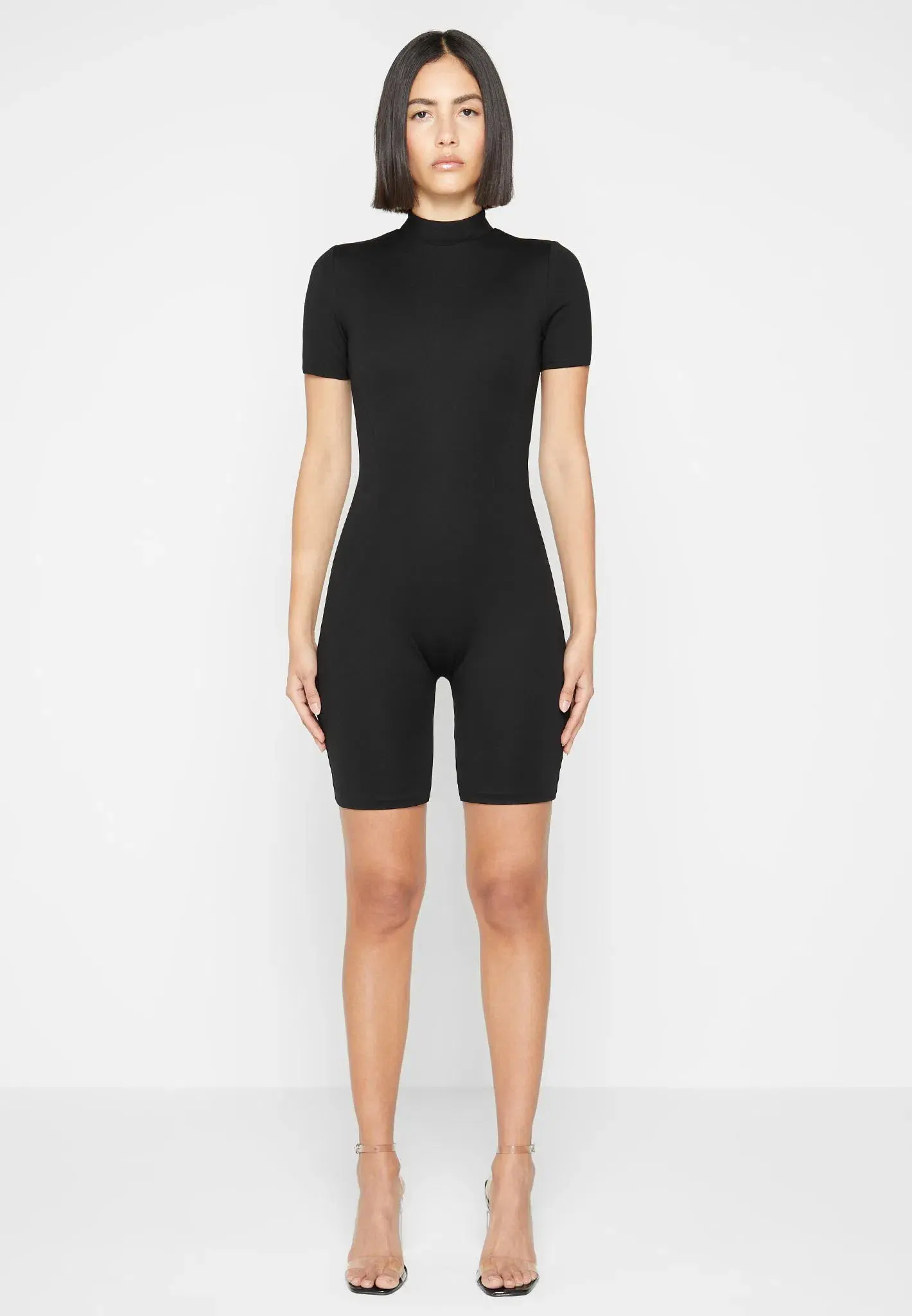 Maniere De Voir Eternelle Mock Neck Playsuit Black Size S / AU 8 - Image 1