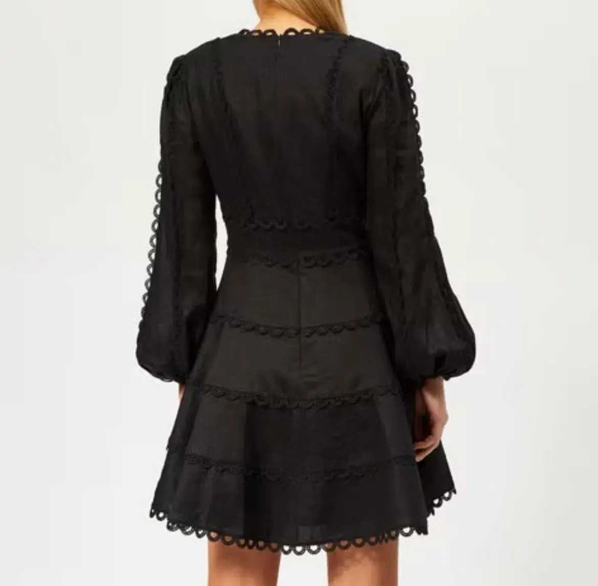 Zimmermann Heathers Flounce Short Dress in Black Size 2 / AU 12 - Image 2