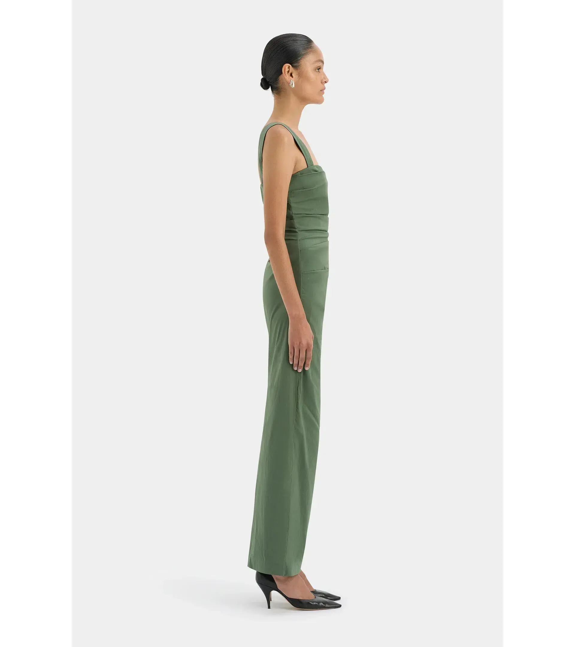Sir The Label Florent Balconette Gown in Forest Green Size AU 12 - Image 4