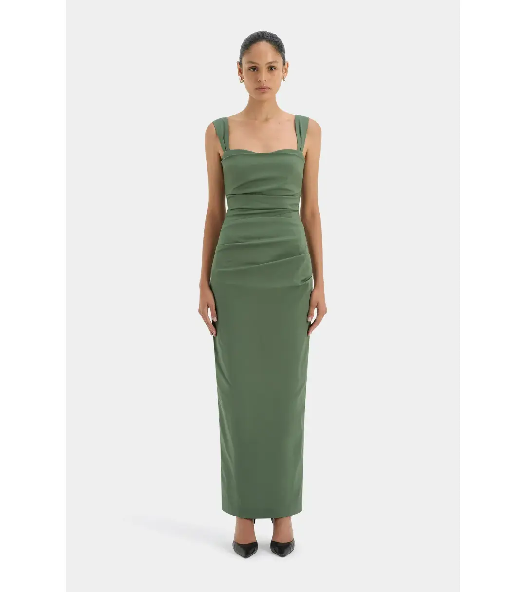 Sir The Label Florent Balconette Gown in Forest Green Size AU 12 for rent on The Volte - main image