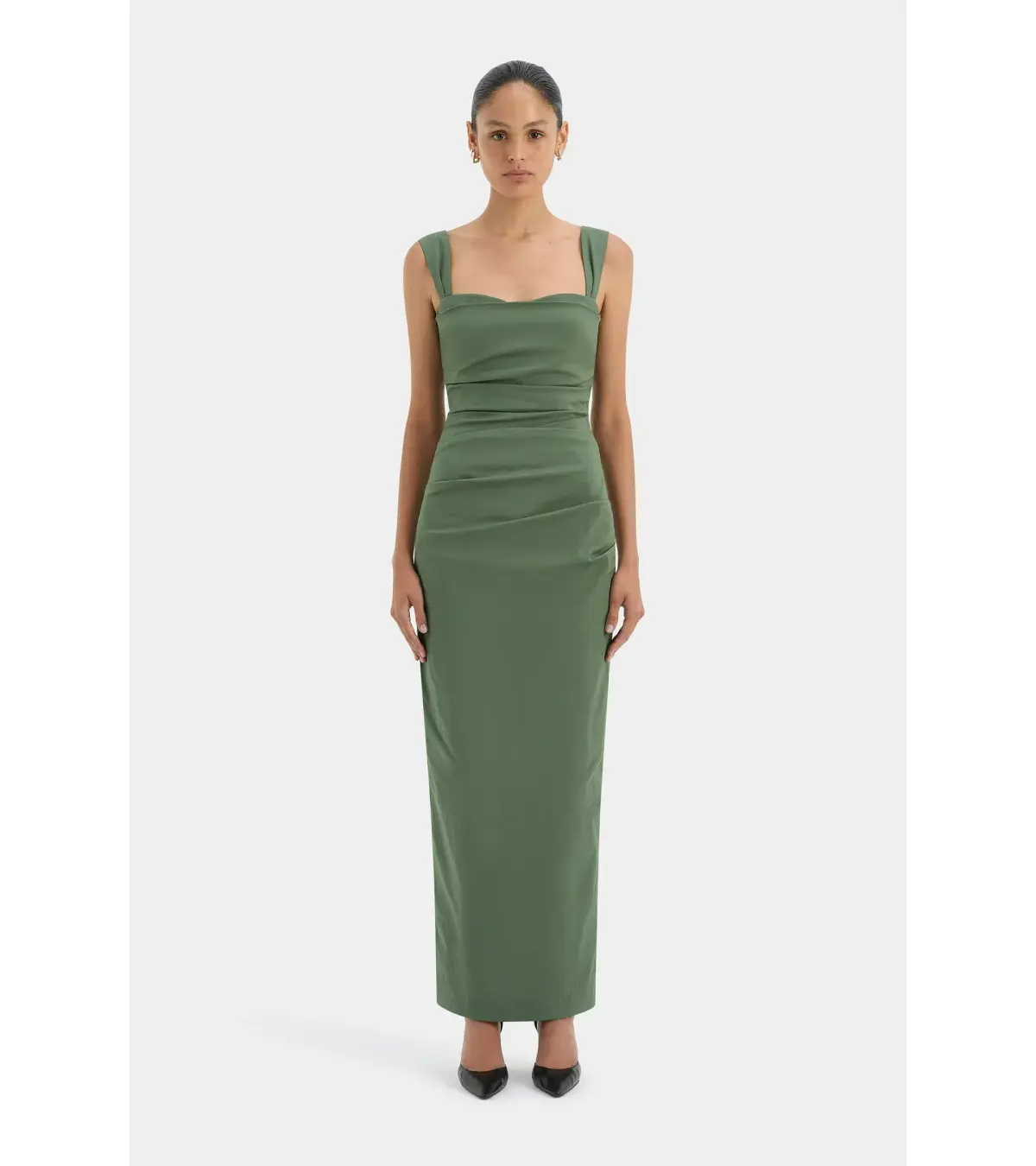 Sir The Label Florent Balconette Gown in Forest Green Size AU 12 - Image 1