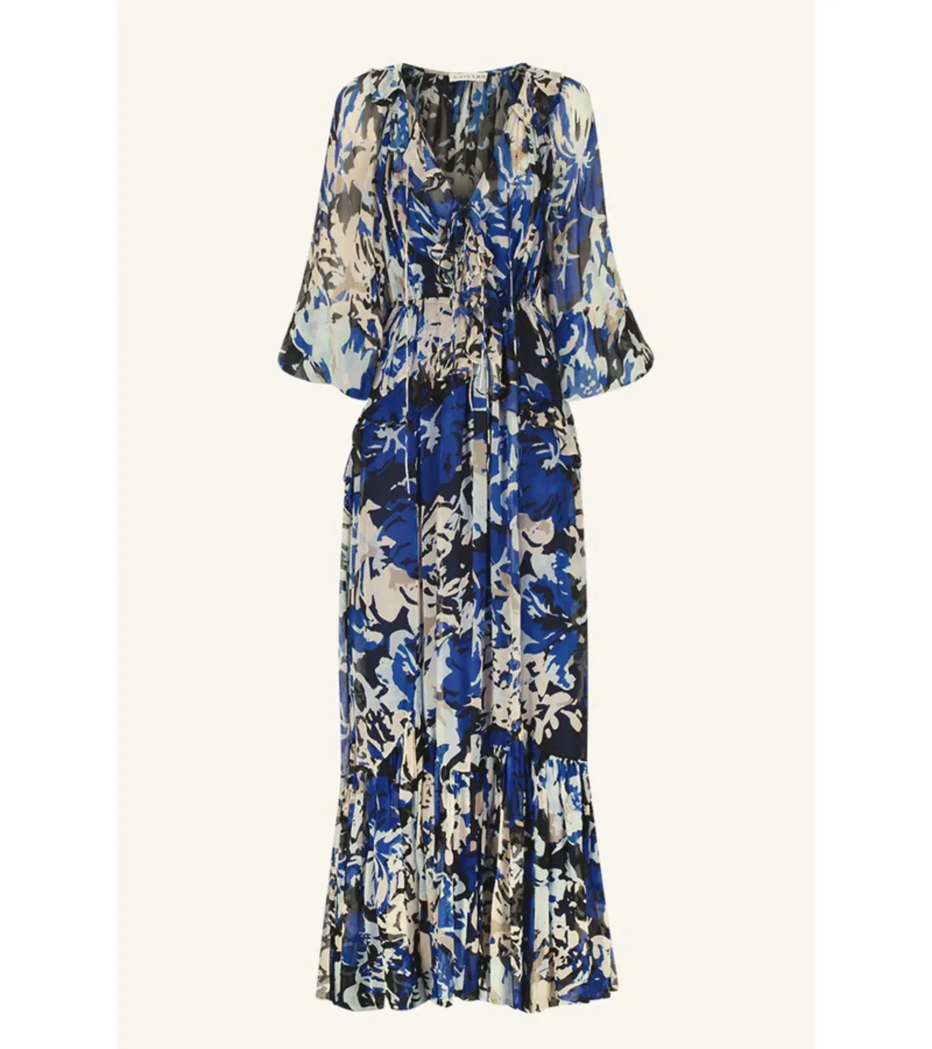 Shona Joy Olea Drawstring Ruffle Maxi Dress Print Size AU 16 - Image 6