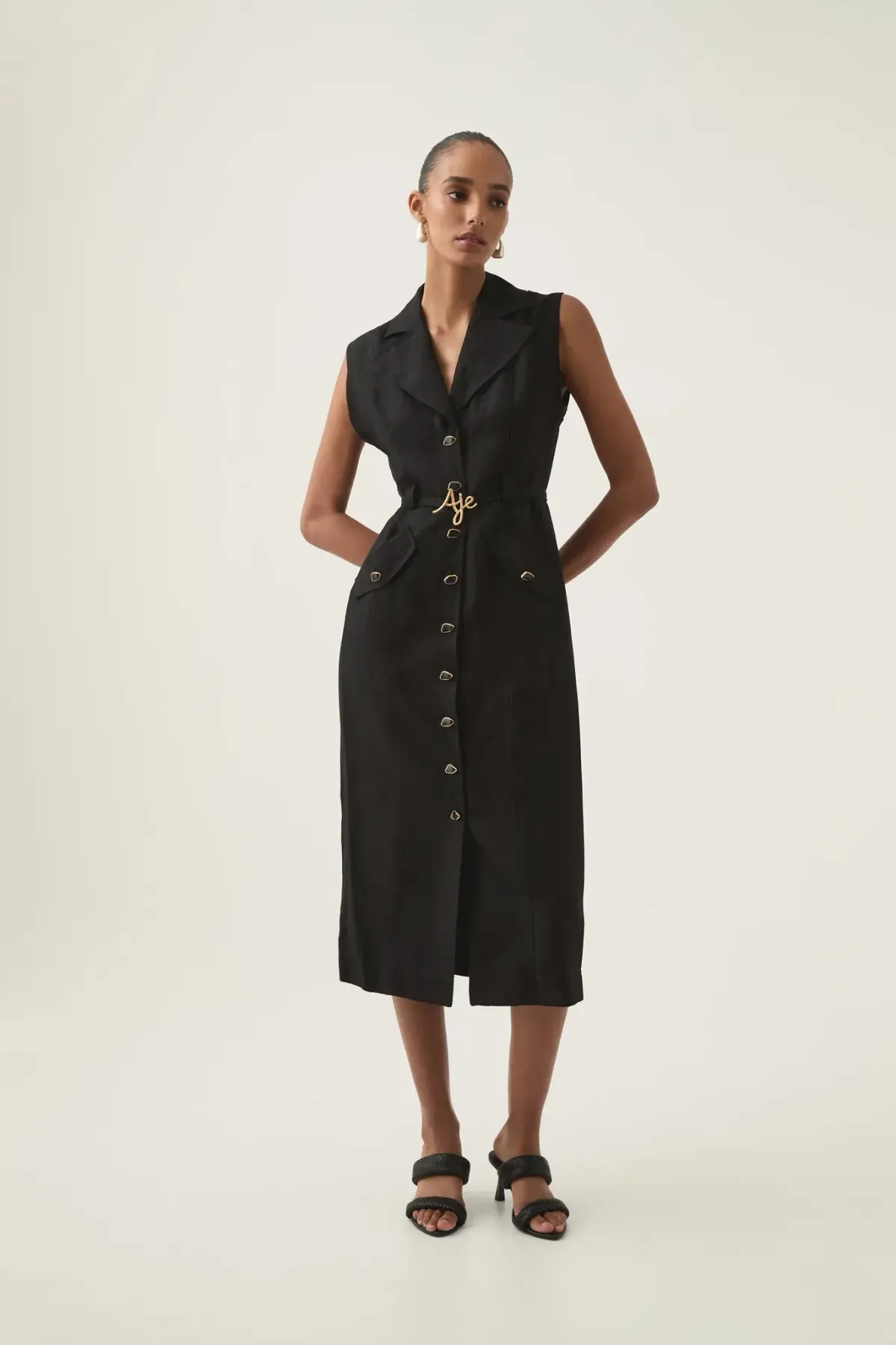 Aje Desiree Utility Shirt Dress Black Size AU 12 - Image 1