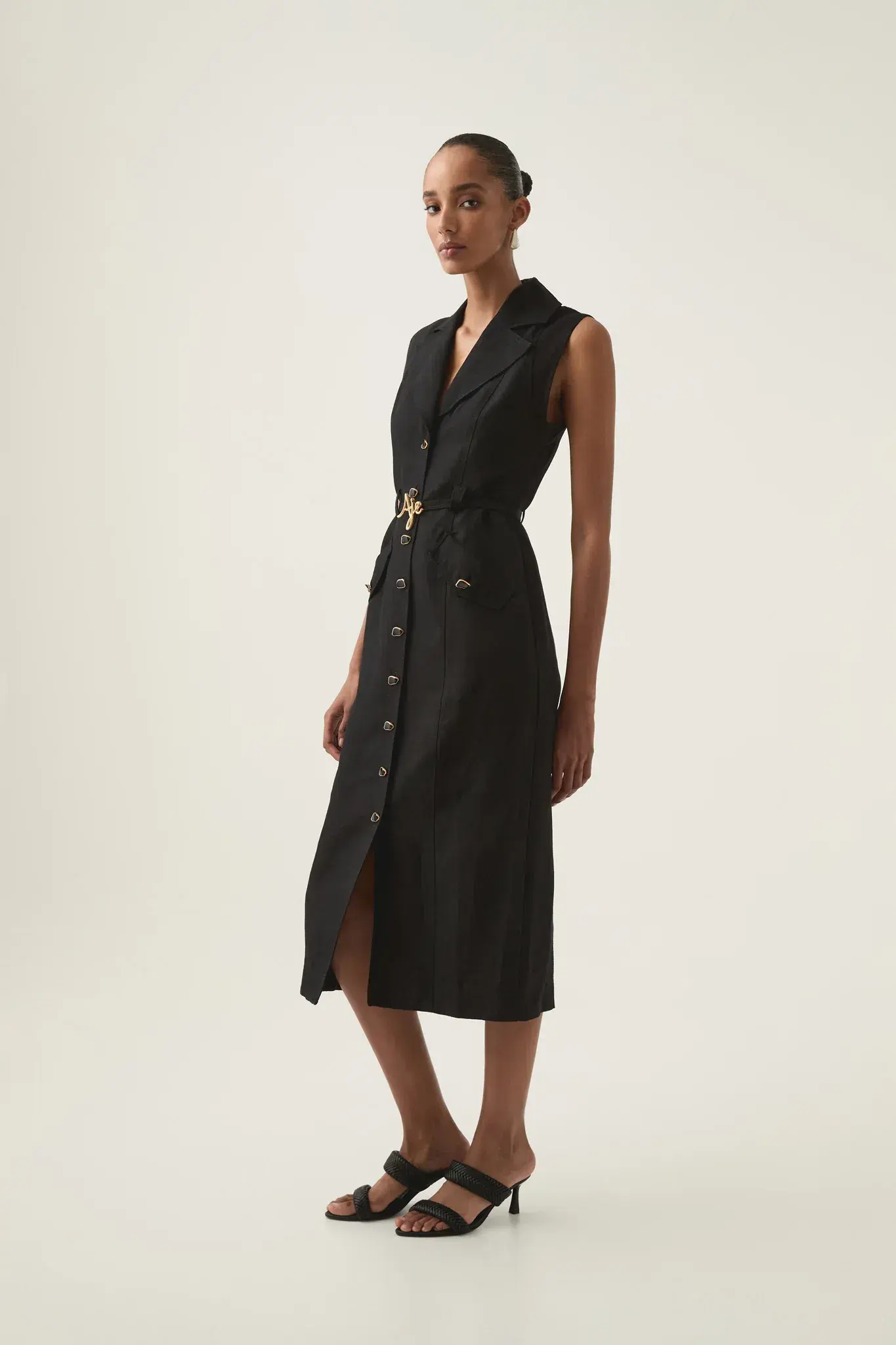 Aje Desiree Utility Shirt Dress Black Size AU 12 - Image 3