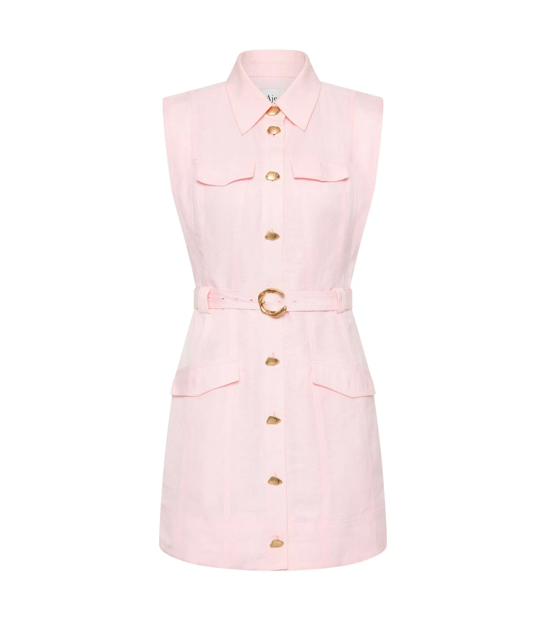 Aje Dulcet Logo Mini Dress Pastel Pink Size AU 12  - Image 6