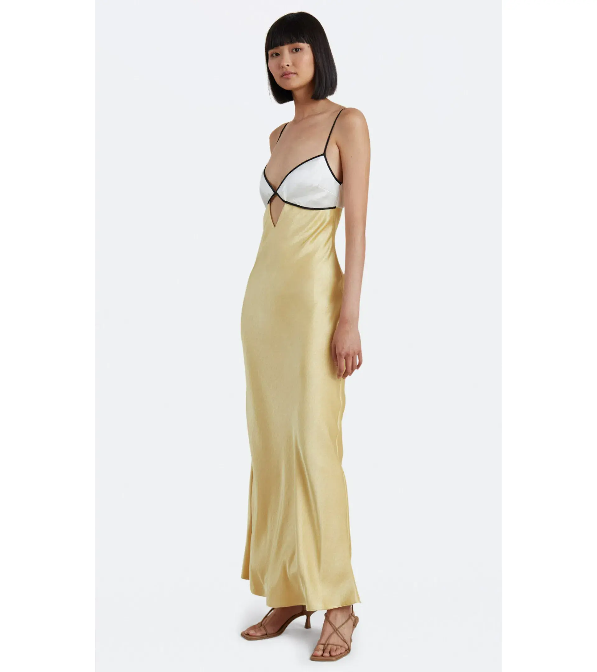Bec & Bridge Nadia Bustier Maxi Dress Straw/Ivory Size AU 8 - Image 2