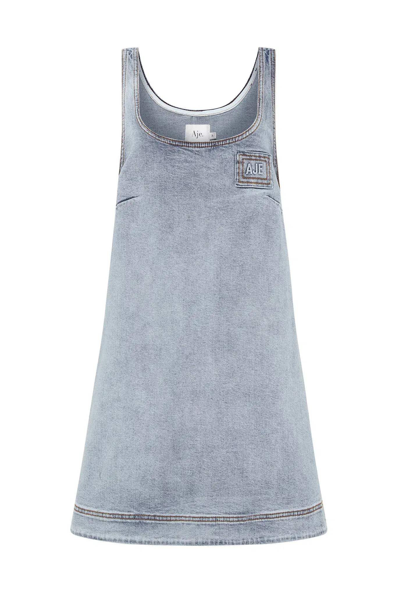 Aje Bambie Denim Mini Dress Two Tone Indigo Size AU 4 - Image 5