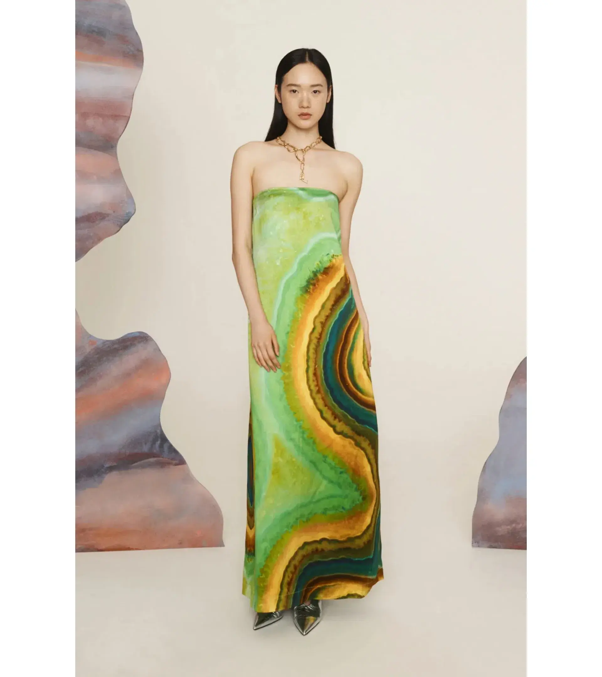 Alemais Iris Strapless Gown Green Size AU 8 - Image 1