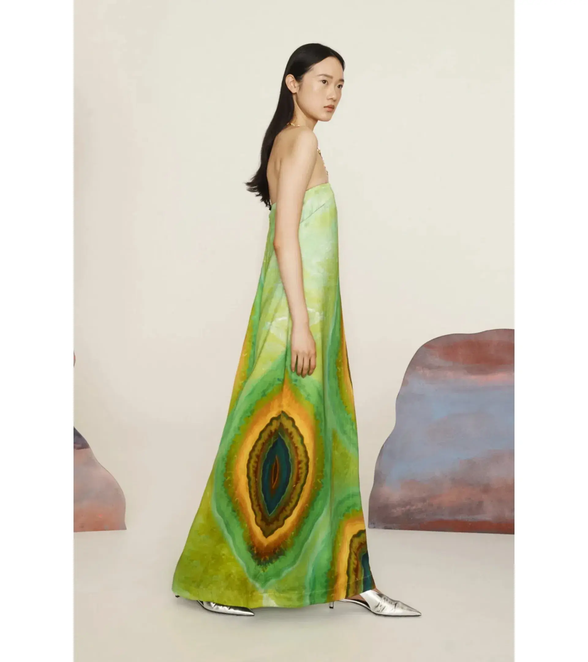 Alemais Iris Strapless Gown Green Size AU 8 - Image 2
