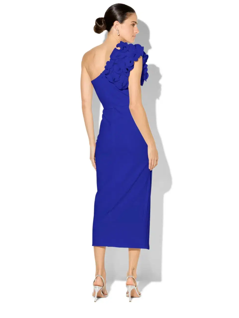 Montique Melody Sapphire One Shoulder Dress Sapphire Blue Size AU 8  for rent on The Volte - main image