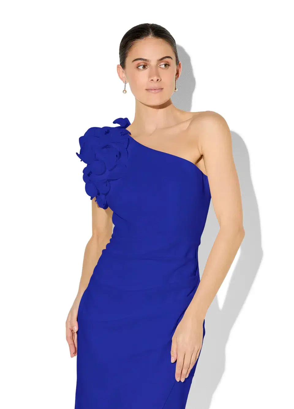 Montique Melody Sapphire One Shoulder Dress Sapphire Blue Size AU 8  - Image 3