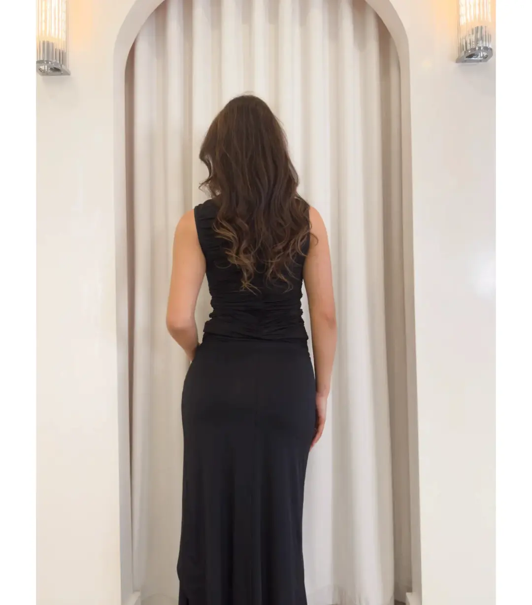 Bianca & Bridgett Jodie Ruched Top and Skirt Set Black Size S / AU 6 for rent on The Volte - main image