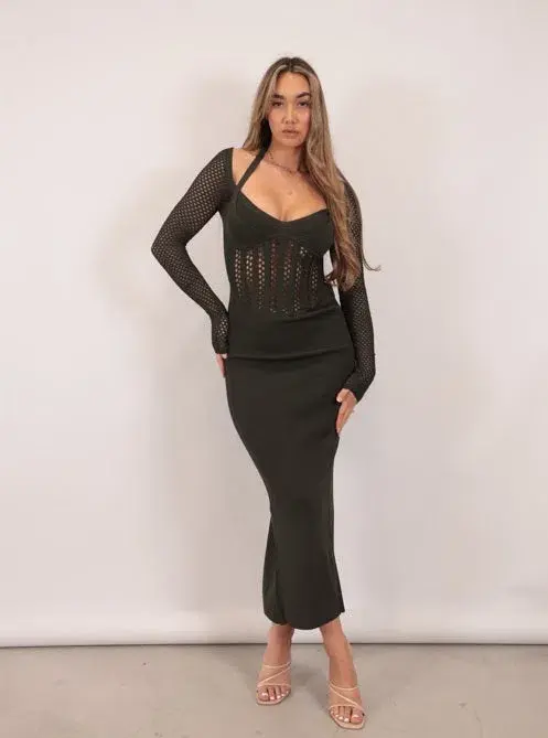 Dion Lee Column Corset Dress Black Size S / AU 8 - Image 3