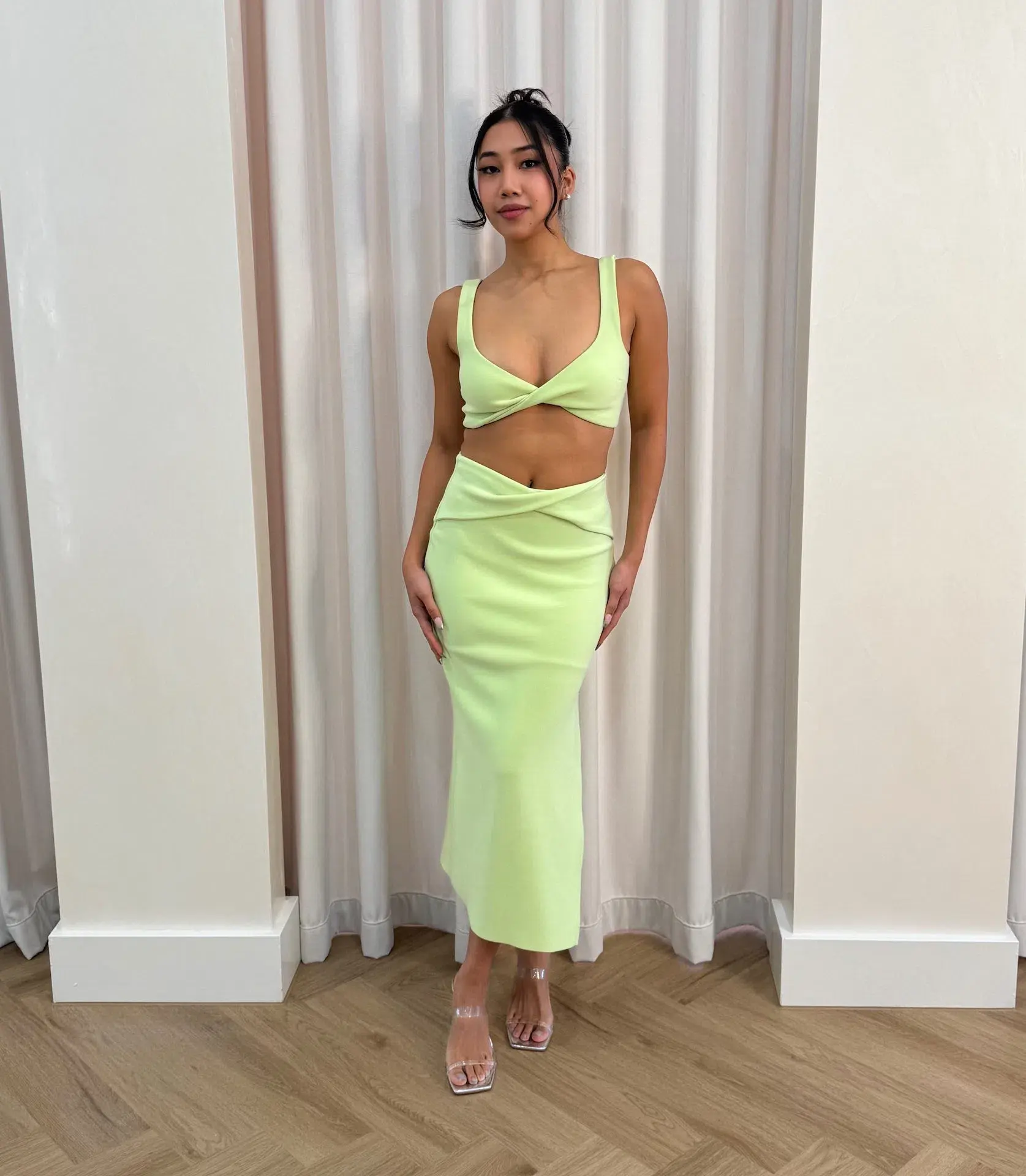 Bec & Bridge Clover Top and Midi Skirt Set Green Size XS / AU 6 - Image 1