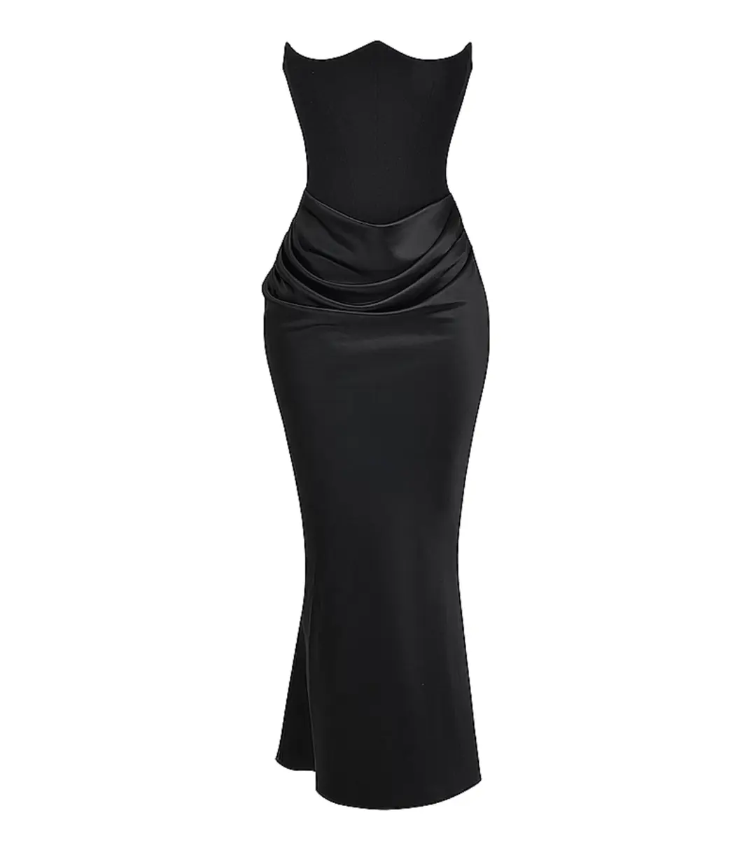 House of CB Persephone Strapless Corset Dress Black Size 6/XS for rent on The Volte - main image