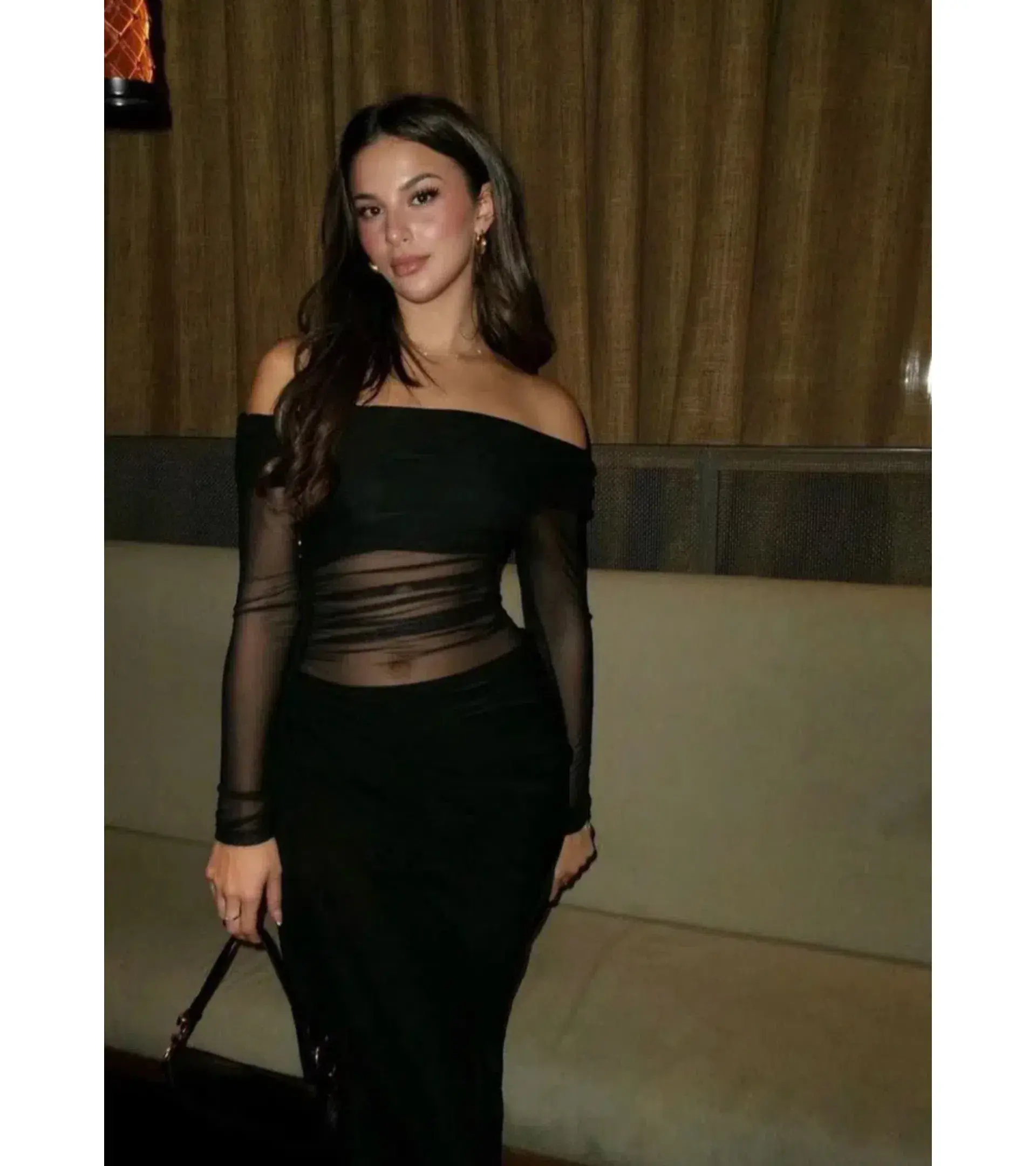 Benni Yasmin Off Shoulder Maxi Dress Black Size AU 12 - Image 1