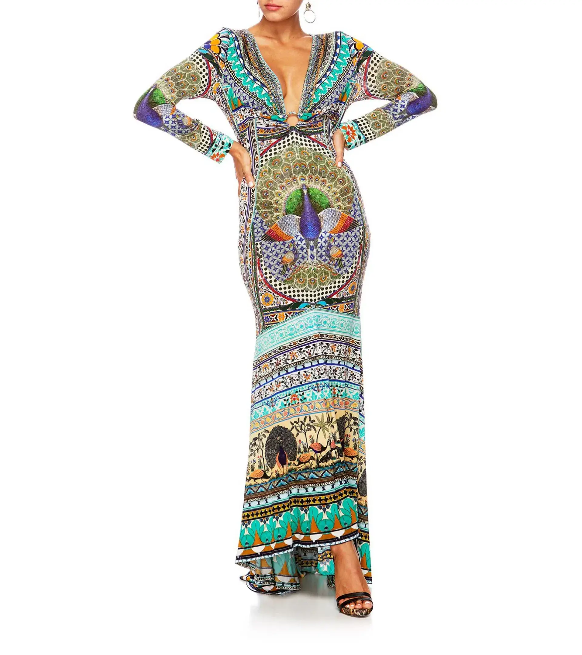 Camilla U Ring Neckline Long Dress The King And I Size XS / AU 8 - Image 3