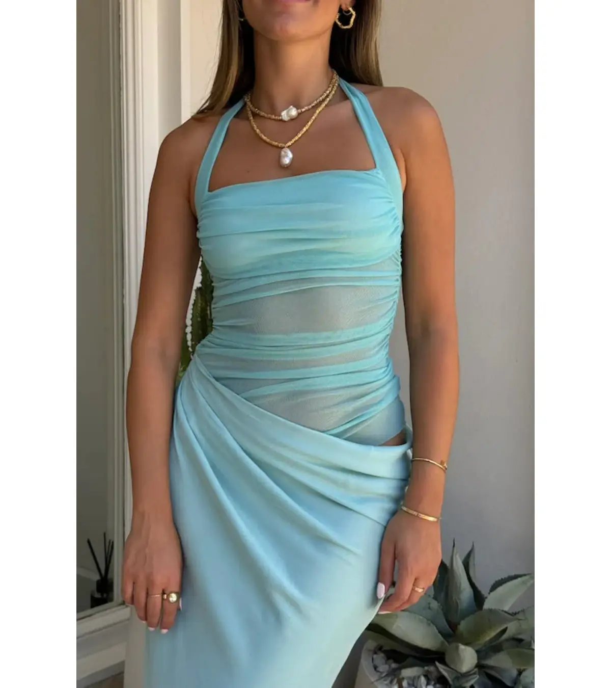 Benni Gina Maxi Dress in Aquamarine Blue Size 8 / AU 8  - Image 2