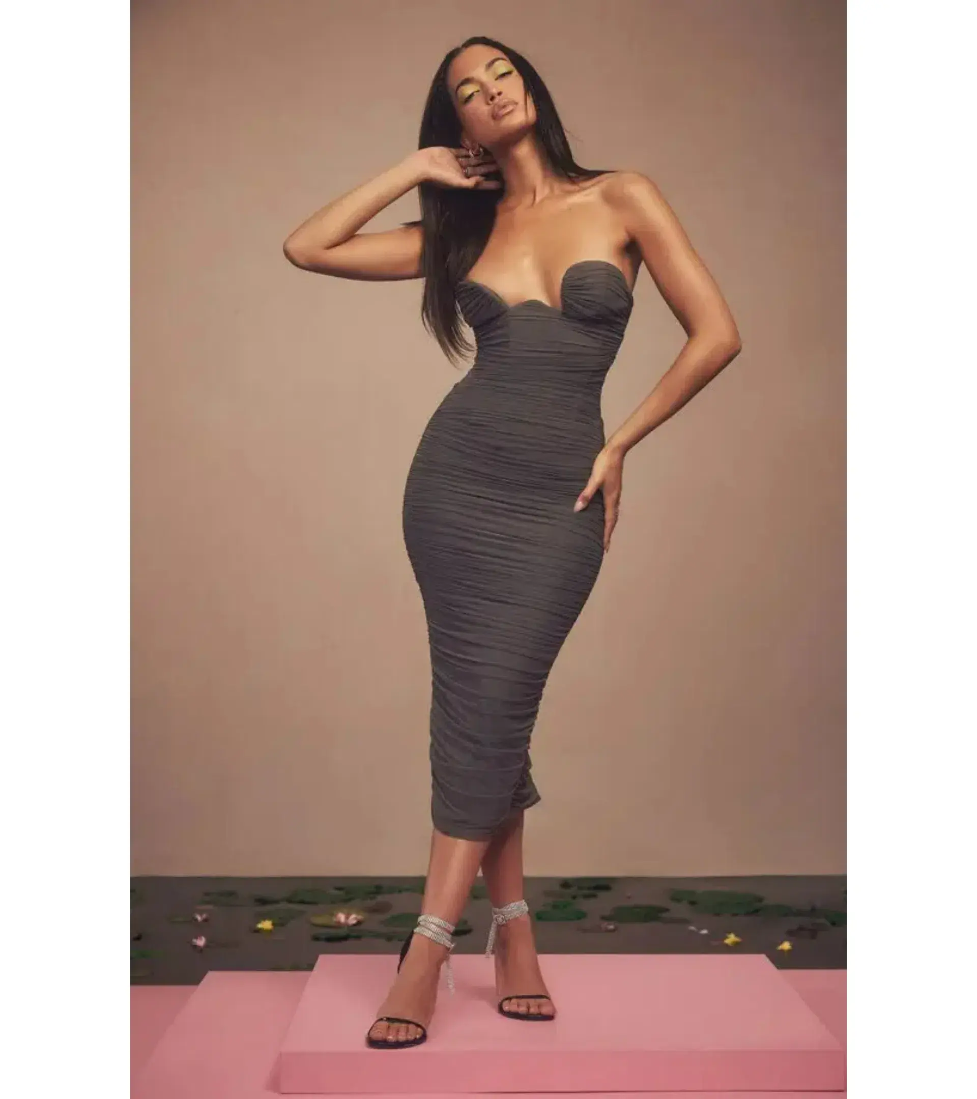 House Of Cb Cindy Strapless Ruched Body-con Dress Size S / AU 8  - Image 2