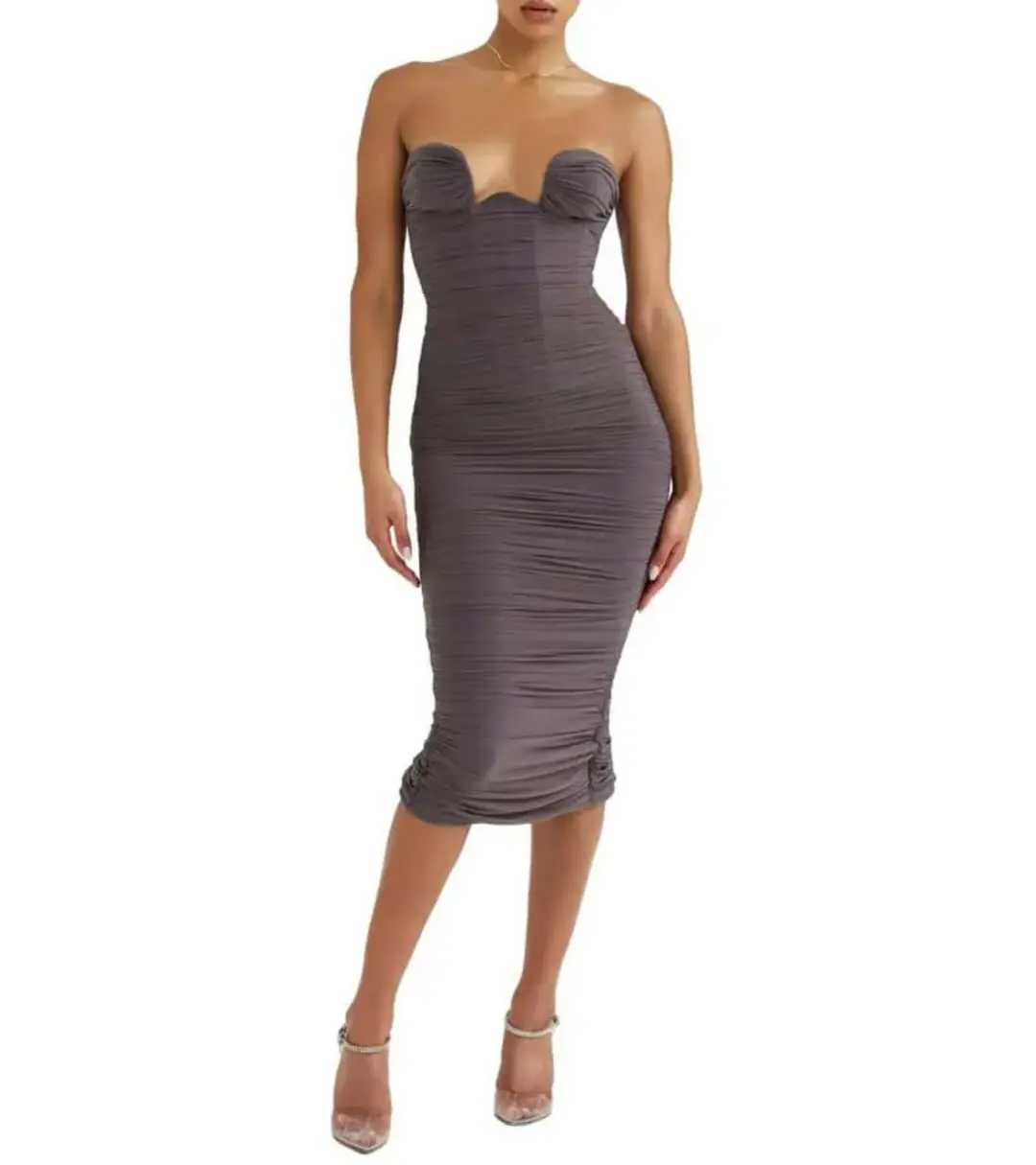 House Of Cb Cindy Strapless Ruched Body-con Dress Size S / AU 8  for rent on The Volte - main image