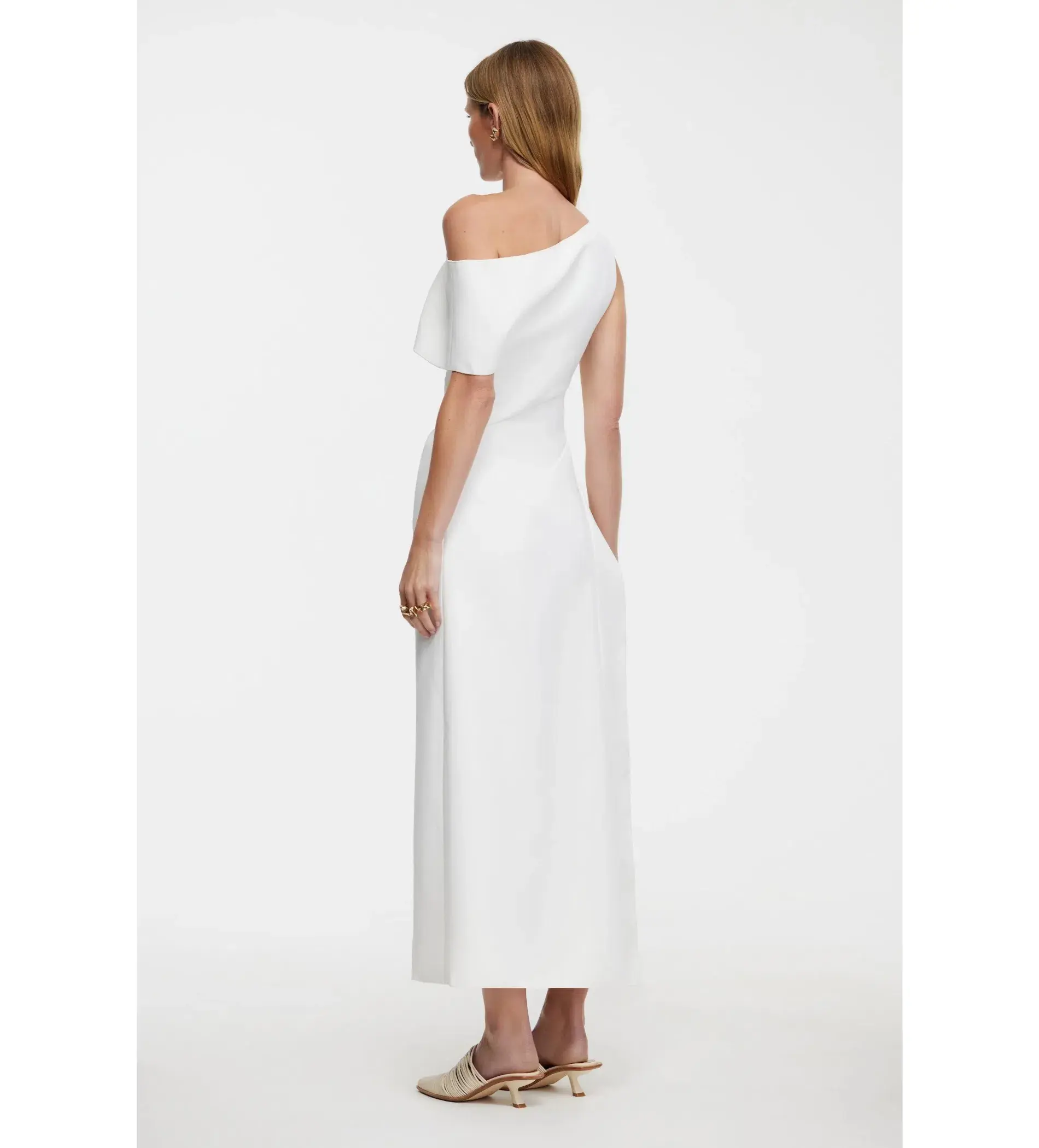 Acler Sudden Midi Dress Ivory Size AU 10 - Image 3