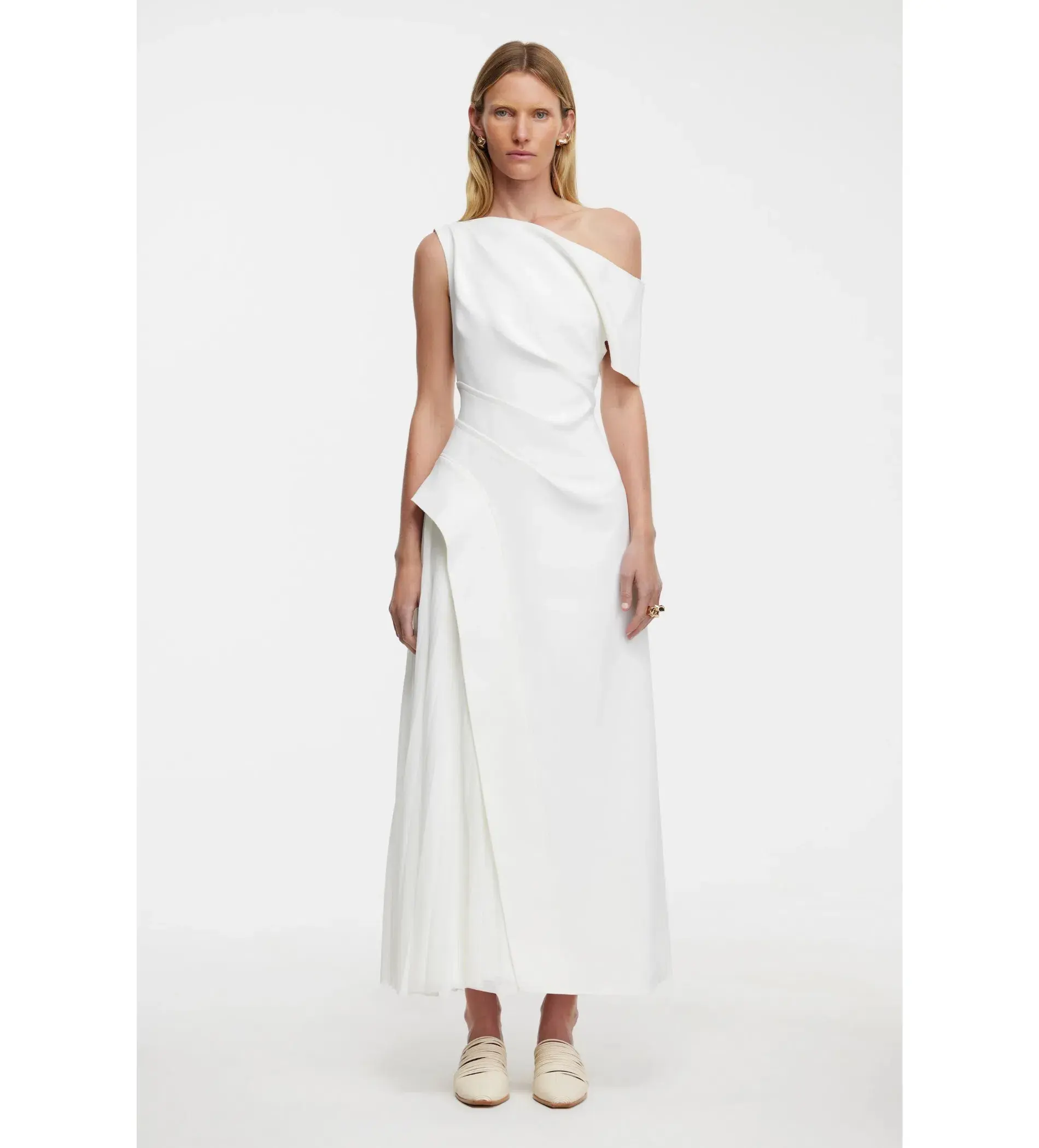 Acler Sudden Midi Dress Ivory Size AU 10 - Image 1