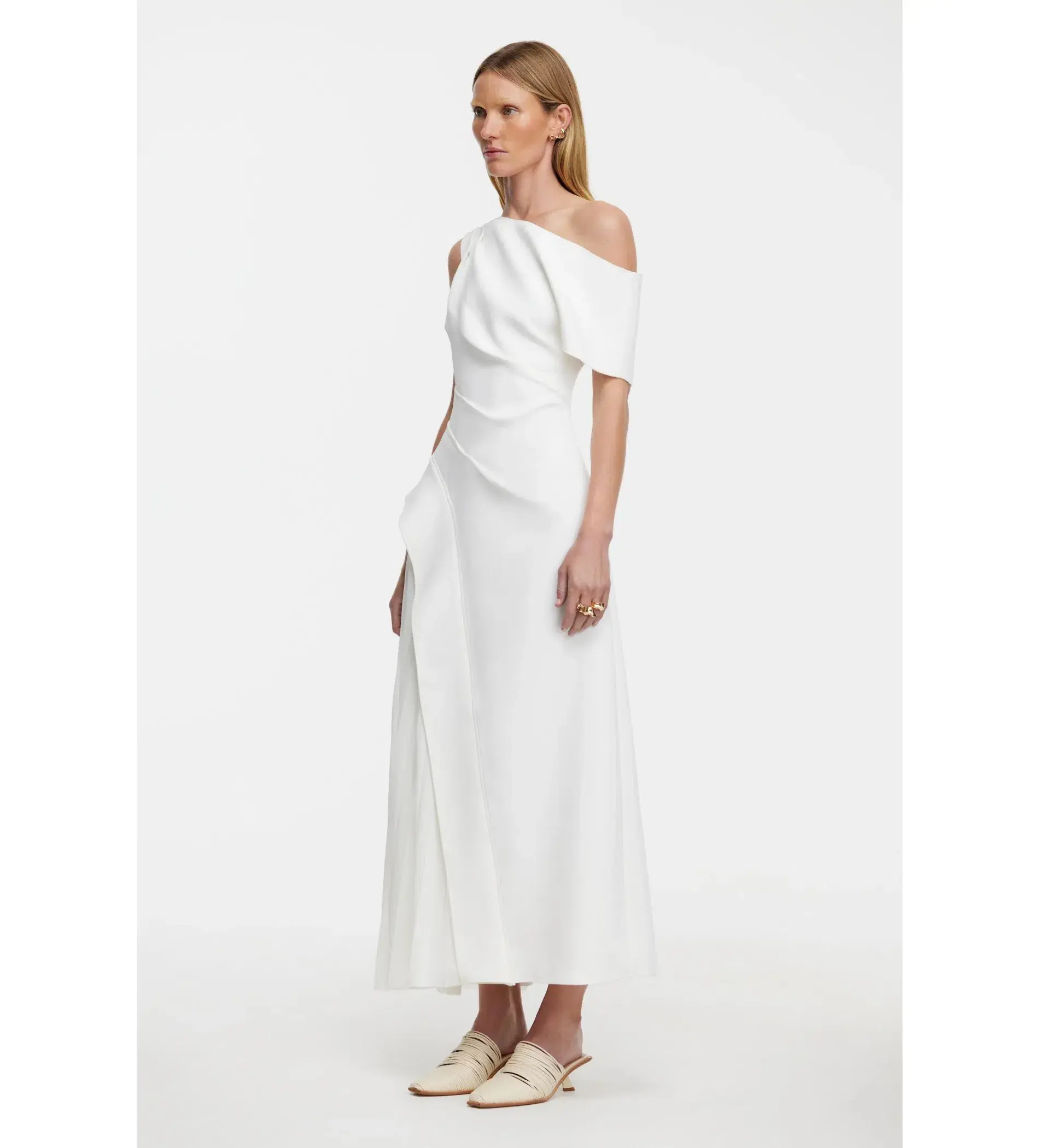 Acler Sudden Midi Dress Ivory Size AU 10 - Image 2