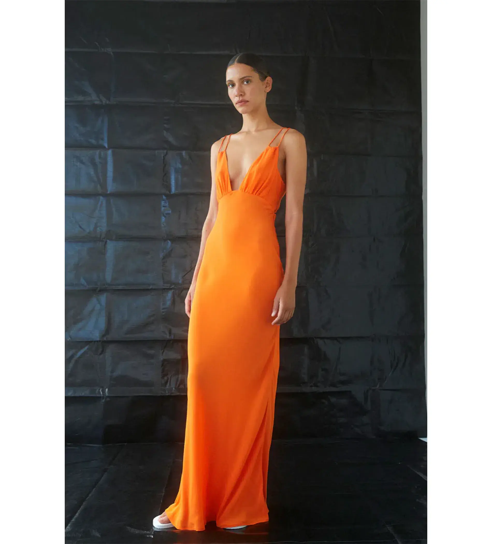 Paris Georgia Bernie Slip Dress Vivid Orange  Size S/Au 8 - Image 3