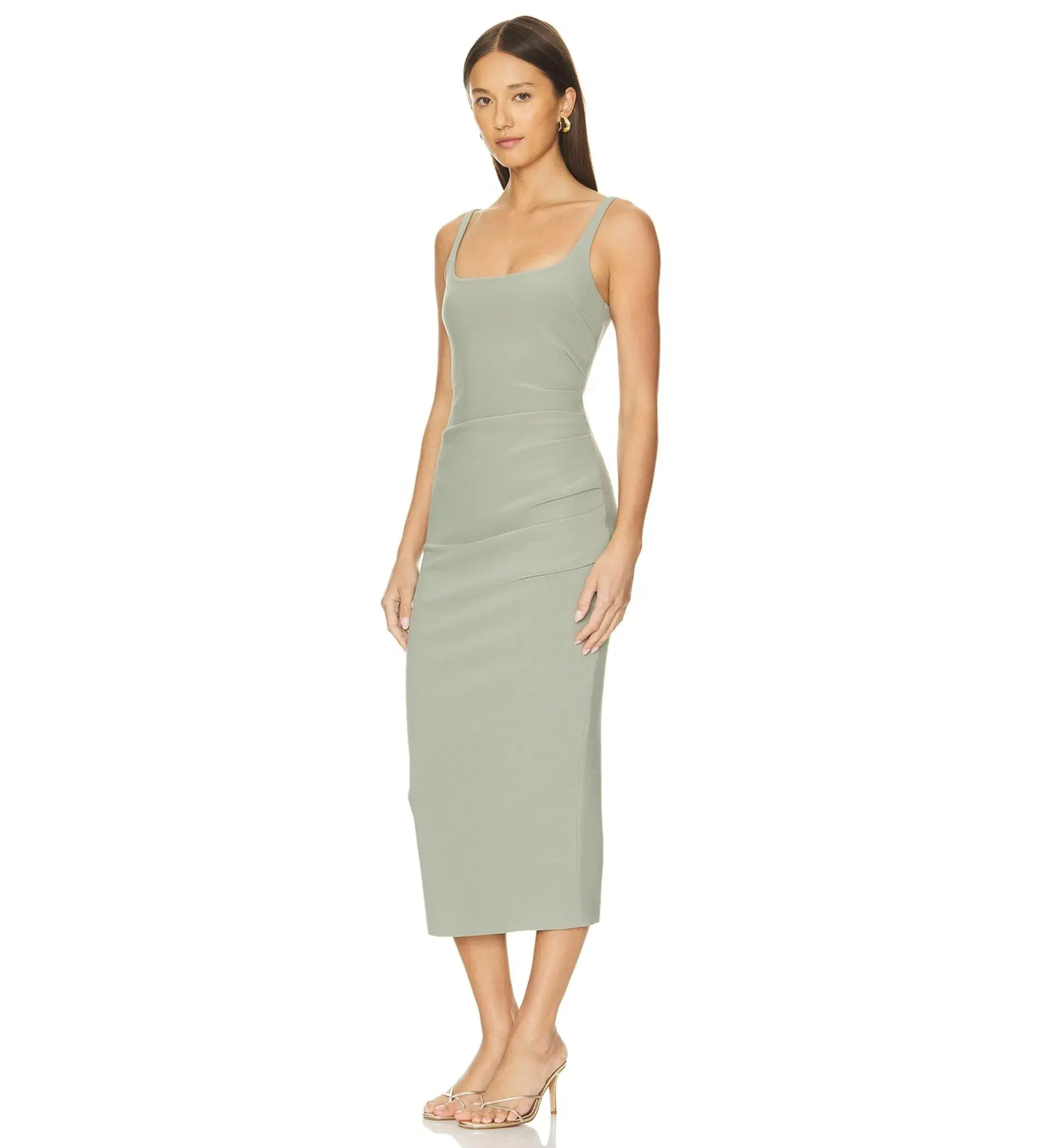 Bec & Bridge Be Mine Square Neck Dress Sage Size XS/AU 6  - Image 2